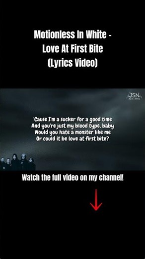Motionless In White - Love At First Bite (Lyrics Video) Check Out Now! #lyrics #metalcore #song