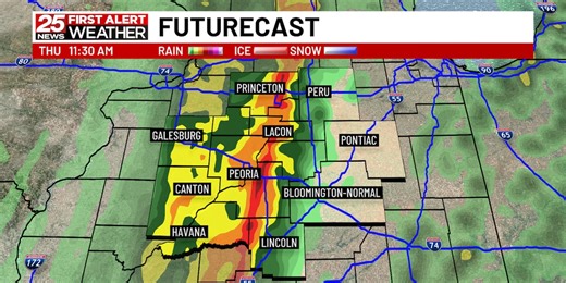 Rainy and blustery Thursday forecast