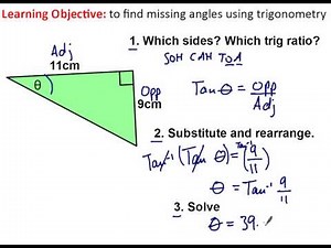 Finding a missing angle using trigonometry