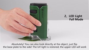 100x-250x Pocket Microscope for Kids Adults, Protable Handheld Miniscope, Mini Microscope Kit for Kids Adults Home School Lab Biology Science Education, Green