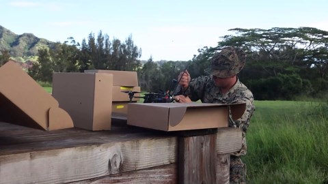 US Marines conduct drone combat training