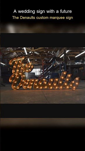 The Denaults Custom Wedding Marquee Sign | Vintage Marquee Lights #Shorts