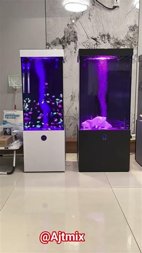 Luxury Cube Aquarium Setup 😍 Big Goldfish & Shark Tank with Bubble Waterfall | Home Aquarium Design