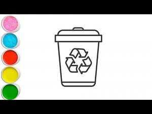 How to Draw a Cute Trash Bin | Easy Step by Step Tutorial
