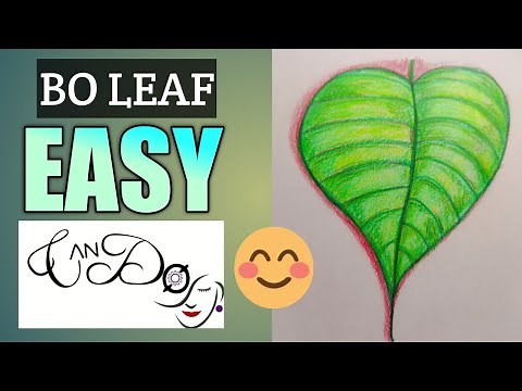 How To Draw A Bo Leaf Step By Step For Beginners | Easy Buddhist Bo Leaf Drawing Tutorial|Art Ideas|