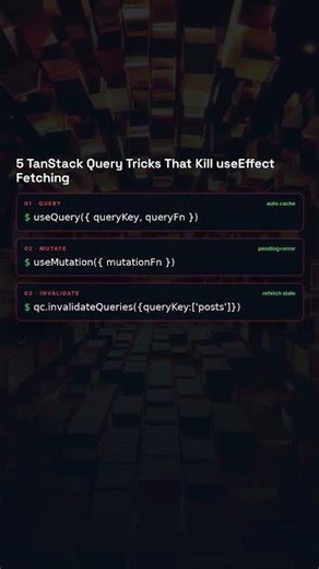 5 TanStack Query Tricks That Kill useEffect 🚀 #shorts