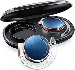 Open Ear Headphones Clip on Earbuds on Ear Headphones Wireless Bluetooth 5.3 with Microphone Clip on Bluetooth Earphones Wireless Headphones with Earhooks for Work (Blue)