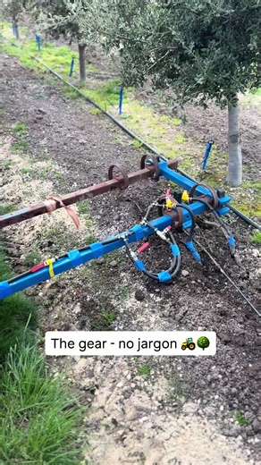 Not a lab—just a tidy toolkit. Two narrow tines loosen the topsoil, a small hose places the truffle inoculant just under the surface (palm-depth, at the feeder roots), and a simple drag smooths it closed. Why this matters: • Even coverage at the roots = better contact for the fungus. • One pass = less compaction, kinder on the brûlé “golden zone.” • Gentle   efficient: minimal disturbance, faster workflow, consistent depth. One pass. Three jobs. That’s how we keep truffle farming precise and kin