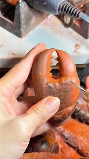 Details of Wooden Miniature Carving The Process of Shaping the Mouth and Creating Realistic Textures