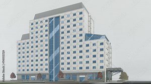 Digital Twin (BIM) of a multi-family residential building, complete schematic representation of the Architectural discipline.