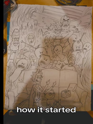 Rick and Morty poster process from start to finish, I loved making this one ❤️