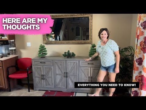71” Farmhouse Sideboard Review | Huge Buffet Cabinet with 6 Barn Doors