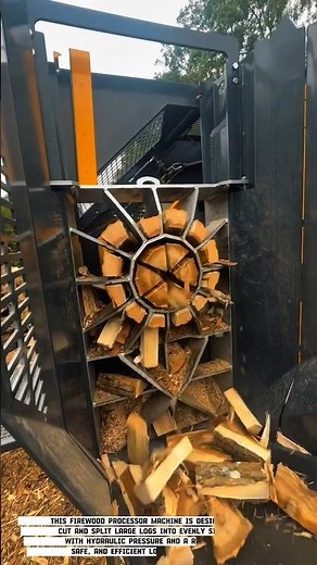 "Amazing Firewood Processor Machine – Fastest Log Splitter in Action | Wood Cutting Technology 2025"