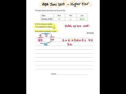 🎯 Algebraic Probability – Made Simple! #gcsemaths #smashyourexams #maths