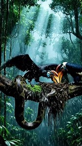 Hornbill vs Python | 4K Jungle Rain Defense – Cinematic AI Wildlife Short Film