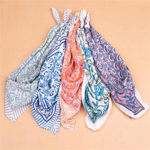 Boho Cotton Bandana Set 5 Pcs - Western Head Wrap Scarf - Festival Hair Scarf & Neckerchief - Etsy