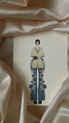 Tasarımın adı Azure Elegance #art #fypシ゚viral #parisstyle #drawing #fashion #vogue #çizimzamanı