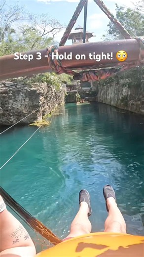 Trying the Hammock Splash at Xplor Park