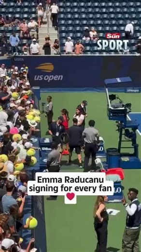 2.3K views · 28 reactions | Emma Raducanu stopping for every autograph and selfie request at the US Open is so wholesome  | The Irish Sun Sport | Facebook