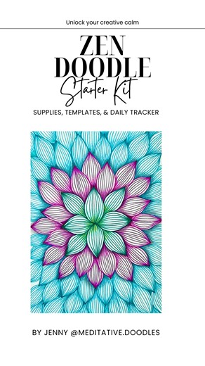 Jenny | ✨Mindful Doodling + Creative Calm✨ on Instagram: "Doodling isn’t about being an artist—it’s about giving your brain a break. 🧠✨ If you want to start a creative habit this year but don’t know where to begin, I made this for you! My Doodle Starter Kit includes: ✍️ My go-to supply recommendations 🎨 Simple templates to get you started 📅 A tracker to see your progress It’s 100% free and designed to bring you a little pocket of peace every day. Comment ZEN and I’ll DM you the link to downlo