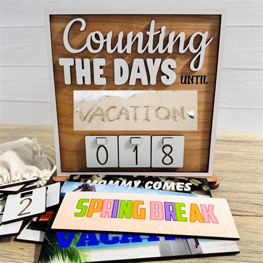Vacation Countdown Sign All Occasions, Holiday & Event Count Down Calendar With Interchangeable Plates - Etsy