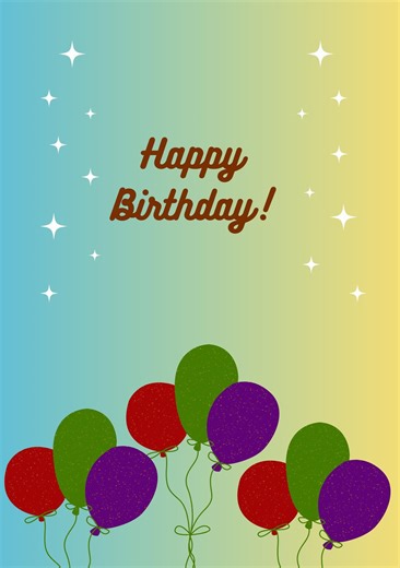 Birthday Card Template | Printable Card | Colorful Design | Instant Download PDF - Etsy