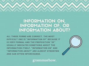 Information On, Information Of, or Information About?