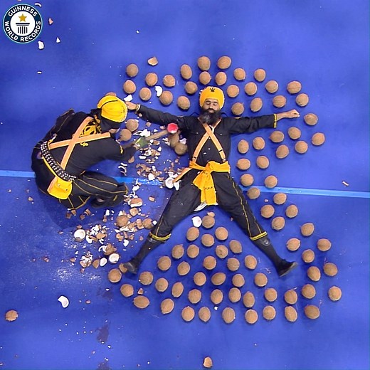 A nail-biting coconut-crushing record attempt from India's Bir Khalsa 🔨🥥 🇮🇳 | Guinness World Records