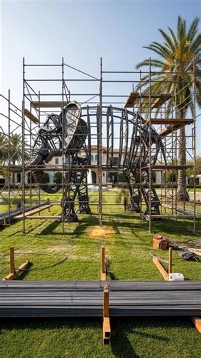 “Luxury House Lawn e Giant Elephant Build 😳🔥 #shorts” #drone #heavycivil #diypool