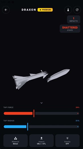 Rocket Destruction Simulator on Mobile App #3d
