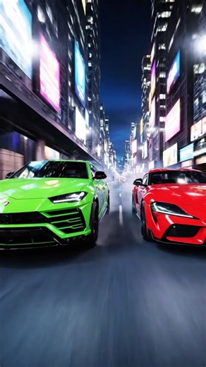 “Red Supra vs Lamborghini Urus | Night Drag Race 🔥 Supra Dominates!”