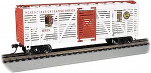 Bachmann Trains - Ringling BROS. and Barnum & Bailey™- Animated Horse CAR - White - HO Scale