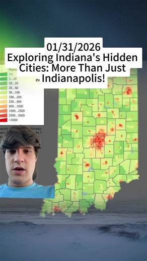 Exploring Indiana's Hidden Cities: More Than Just Indianapolis! 🏙️📉 #Indiana #PopulationMap #CityExploration #MidwestMagic #fyp #viral #Whiting #greenscreen #peru #IU. #maps #midwest #geography_joe #Evansville #tiktok #FortWayne #Indy #suburbs #MSA #story #SouthBend #geographyjoe #states #america #NewAlbany #Elkhart #Chicago #lakemichigan #kokomo #Louisville #cities #Lawrenceburg #map #Clarksville #education #Jeffersonville #Indianapolis #populationdensity #counties #mexico #MichiganCity #ohio