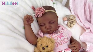 Milidool Lifelike Black Reborn Baby Dolls Girl - 18 Inch Realistic Girl Baby Dolls Black American Newborn Weighted Real Life Baby Dolls with Complete Accessories Gift Set for Kids 3+, Grandparents