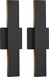 Outdoor Modern LED Wall Light Fixtures, Black Linear Exterior Wall Sconces 20W, Modern Porch Patio Light Fixture Waterproof Outdoor Wall Lights Outside Lights for House Garage Front Door Patio 2pack