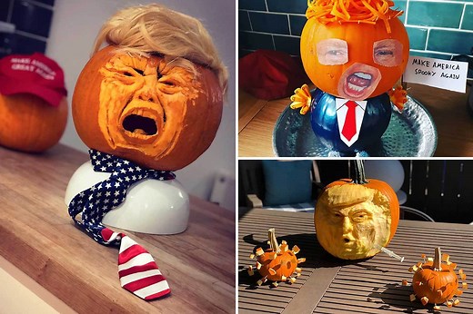 Donald Trump pumpkins are the big Halloween craze as people create 'Trumpkins'