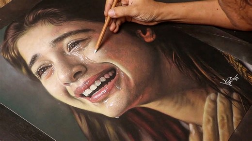Creating a hyper realistic tears of joy drawing with stunning details