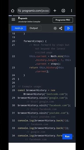 JavaScript BrowserHistory Class Implementation | Leetcode Back & Forward History Tutorial