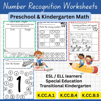 Color the Number Worksheets | Number Recognition Activities Special Education