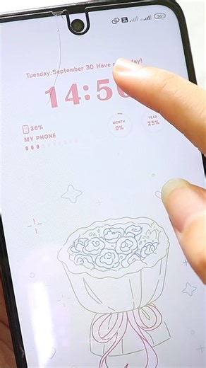 cute phone theme 💐🎋 #android #wallpaper #aesthetic #tutorial #theme #cute #flowers #review #love