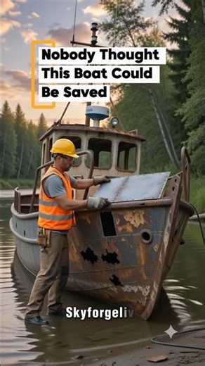 He Turned a Rusted Boat Into a Floating Home