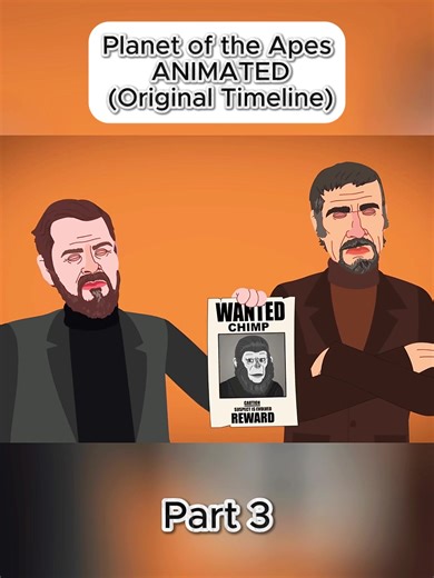 Planet of the Apes ANIMATED (Original Timeline)-Part 3#usa #fyp #planetoftheapes #cartoon #animation