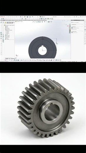 Spur Gear in SolidWorks — Involute Profile #shorts