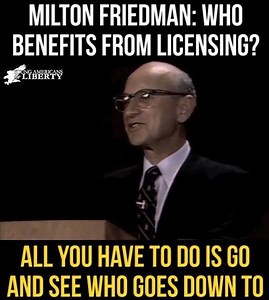 296K views · 4.4K reactions | Economist Milton Friedman questions the lobbying and cronyism surrounding government approved licensing. | Young Americans for Liberty | Facebook