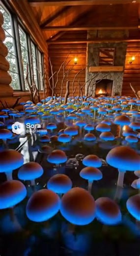 TURNED A LOG CABIN FLOOR INTO A MAGICAL FOREST WITH GLOWING BLUE MUSHROOMS (3D Epoxy Art Time-Lapse)