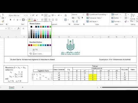 2-9 Solving Linear programming problems using Simplex Method in Excel