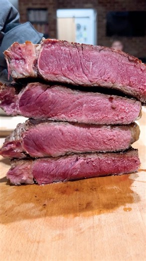 Look away if you dislike rare steak