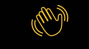 Waving Hand Representing Hello Hi, Sign Symbol 4k Motion Graphics