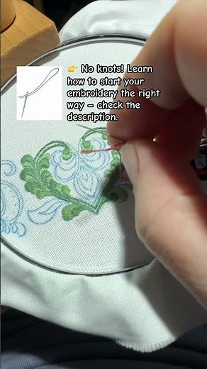 🪡 Loop Method for Securing Thread (No Knots) #embroidery #art #handbroidery #diy