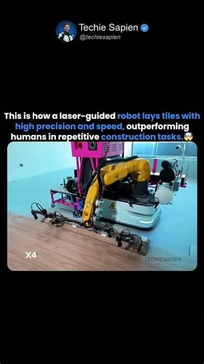 This Is How a Laser-Guided Robot Lays Tiles with Extreme Precision and Speed 🤖⚡